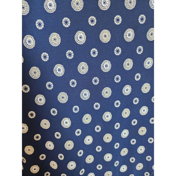Vintage Liz Claiborne Maxi Skirt Small Navy Geometric Medallion 90s Knit Stretch - Picture 2 of 8